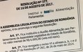 ALE-RO revogará ato de auxílio alimentação para deputados