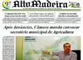 Capa do jornal Alto Madeira desta quinta-feira