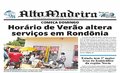 Capa do jornal Alto Madeira deste sábado