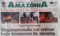 Capa do jornal 'Diário da Amazônia' 