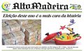 Capa do jornal Alto Madeira deste quarta-feira