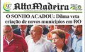 Capa do jornal Alto Madeira desta quinta-feira