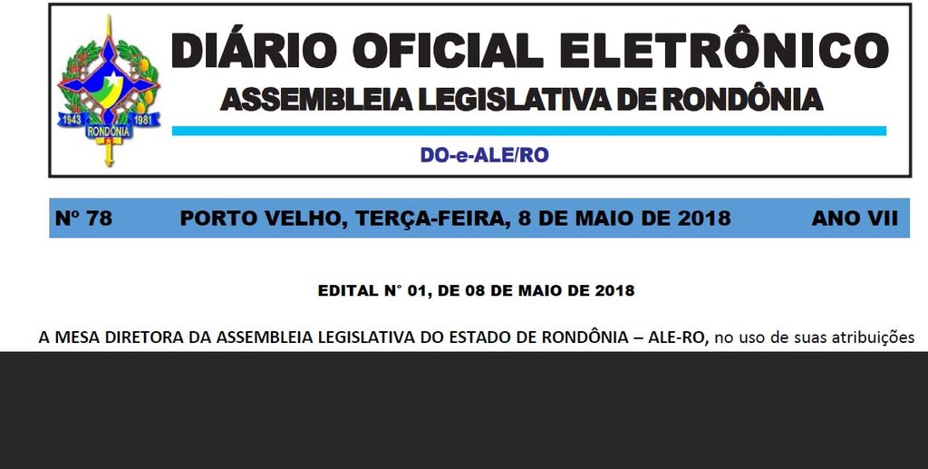 Edital de concurso da Assembleia Legislativa é publicado no Diário Oficial  - Gente de Opinião