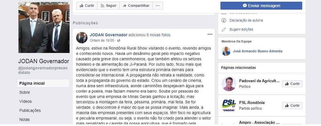 Pré-candidato a governador do PSL faz discurso oposto ao do presidenciável Bolsonaro - Gente de Opinião