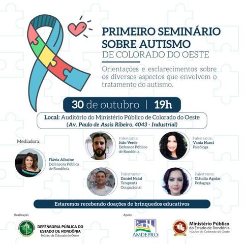 1º Seminário sobre Autismo de Colorado do Oeste acontece dia 30 - Gente de Opinião