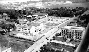 Vista aérea de Portovelho, por ocasião do  governo de Joaquim de Araujo Lima, 1949. Foto: Achegas da Historia de Porto Velho, Antônio Cantanhede.  - Gente de Opinião