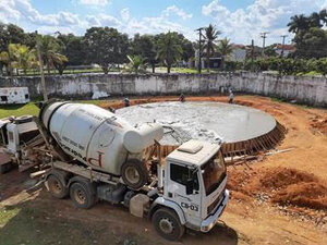 Saneamento avança em Ariquemes: empresa de saneamento conclui a primeira etapa de construção do novo reservatório de água tratada - Gente de Opinião