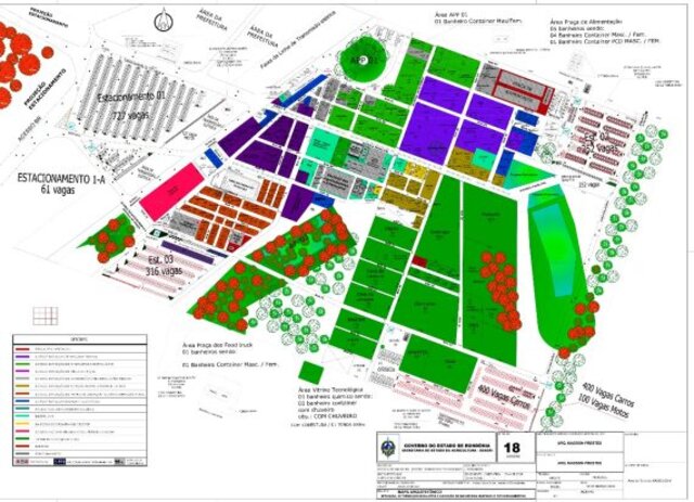 No recinto da feira, à direita (na cor verde) estão os espaços das vitrines  - Gente de Opinião