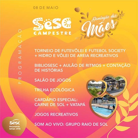 Unidades de lazer do Sesc Rondônia lançam programação especial para o Dia das mães - Gente de Opinião