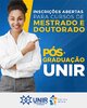 UNIR tem inscrições abertas para Mestrados e Doutorados