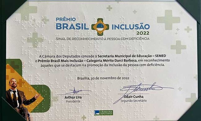 Prefeitura de Porto Velho recebe Prêmio Brasil Mais Inclusão por qualidade das ações na educação especial - Gente de Opinião