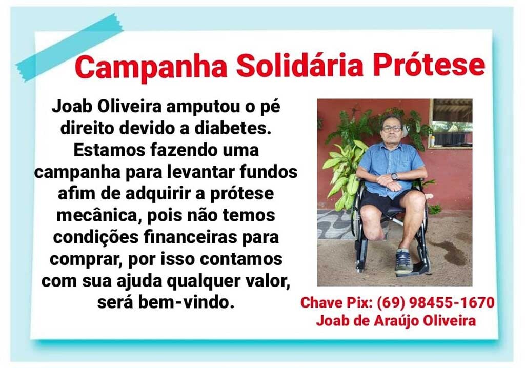 Joab de Araújo Oliveira faz campanha solidária para compra de prótese transtibial - Gente de Opinião