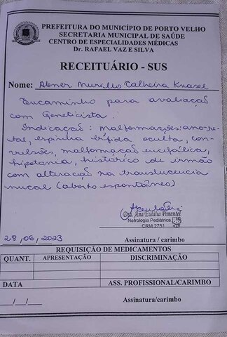 Família busca apoio para tratamento de criança com Síndrome de VACTERL - Gente de Opinião