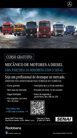 Parceria SENAI-RO e Rodobens oportuniza curso gratuito de Mecânico de Motores a Diesel - Gente de Opinião