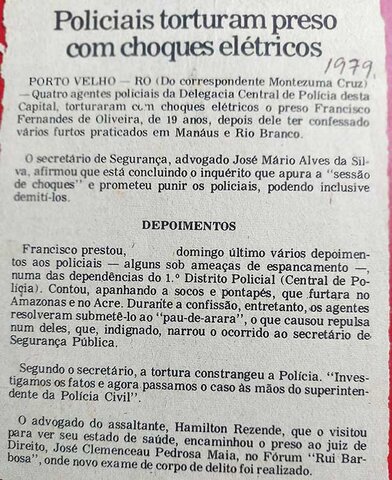 Matéria do correspondente em Porto Velho mostra situação de tortura em delegacia de Porto Velho - Gente de Opinião