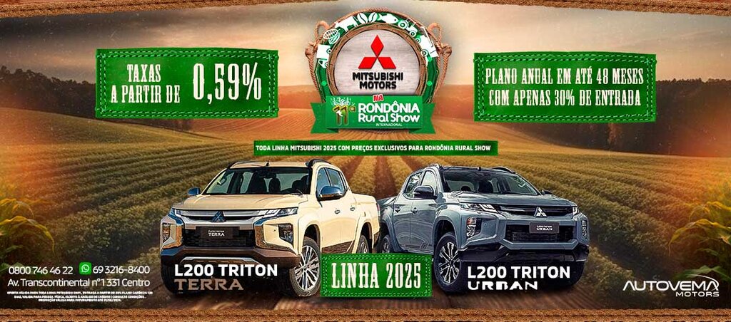 Autovema Motors apresenta lançamentos da Mitsubishi na 11ª Rondônia Rural Show - Gente de Opinião