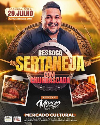 Hoje tem churrascada e show de Marcos Araújo no Mercado Cultural - Gente de Opinião