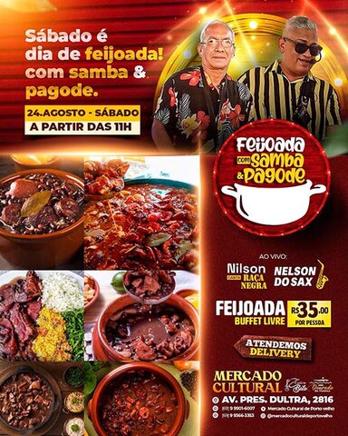 Feijoada - Hoje tem especial Raça Negra no Mercado Cultural - Gente de Opinião