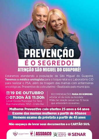 ASSDACO realiza nova campanha de prevenção ao câncer em São Miguel do Guaporé - Gente de Opinião