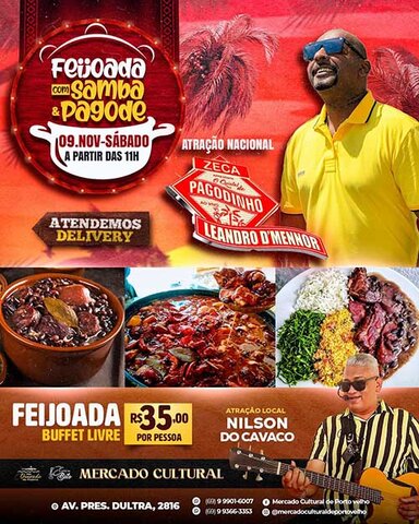 Atração nacional na Feijoada do Mercado Cultural; a noite terá flashback  - Gente de Opinião