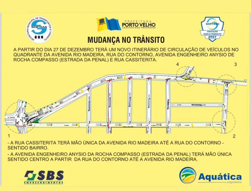 Semtran alerta motoristas sobre mudanças de sentido nas ruas do bairro Rio Madeira, em Porto Velho - Gente de Opinião