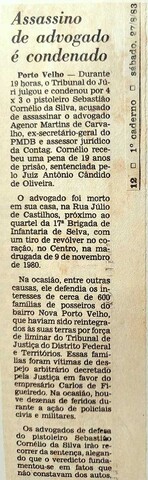 Matéria no Jornal do Brasil informa sobre a condenação de Sebastião Cornélio a 19 anos de prisão - Gente de Opinião