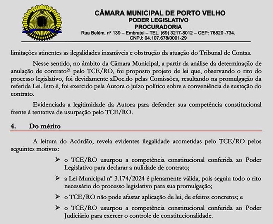 Câmara de Porto Velho desiste de ação contra decisão do TCE/RO e abre precedente para anulação de contrato bilionário - Gente de Opinião