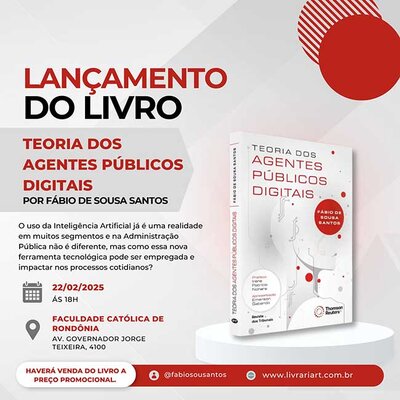 Impacto da Inteligência Artificial na Administração Pública é tema de livro e será lançado dia 22 em Porto Velho