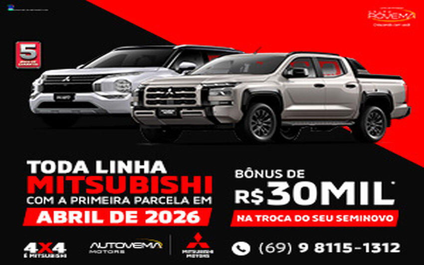 Toda linha Mitsubishi com 5 anos de garantia!