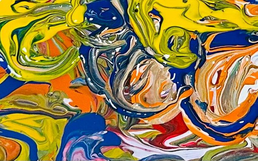 Fluidez, guache sobre cartão (Viriato Moura)