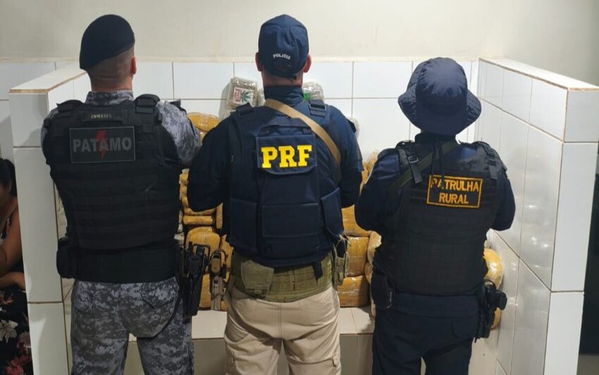 PRF em Rondônia, juntamente com a Polícia Civil e Polícia Militar, apreende mais de 130 kg de droga