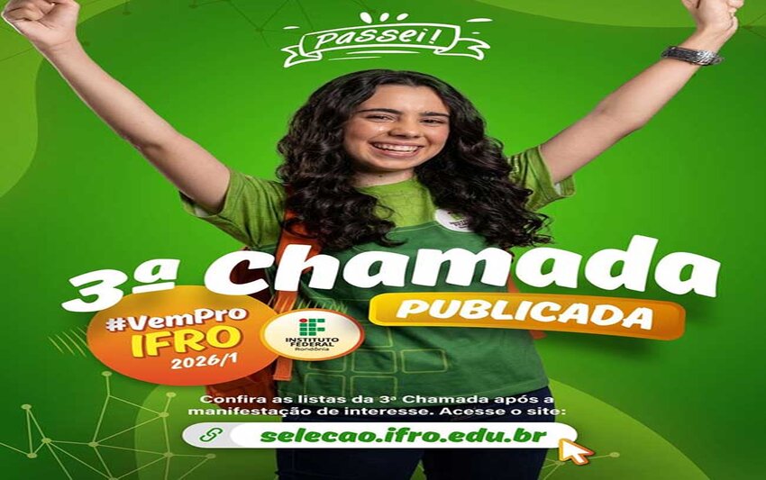 IFRO divulga terceira chamada do PSU 2026/1 e abre prazo para matrícula on-line