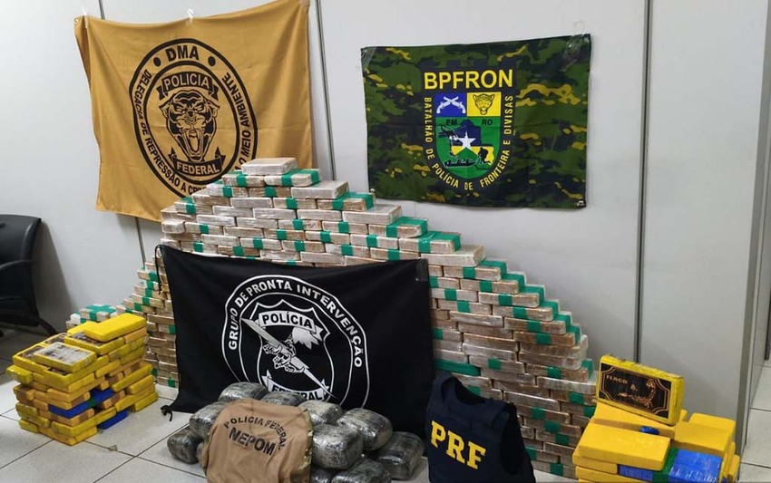 Operação Protetor das Divisas e Fronteiras apreende cerca de 400 kg de droga, arma e munições em Porto Velho